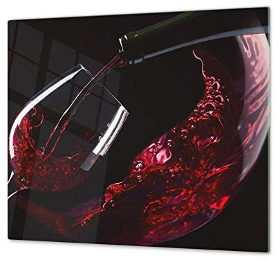 Planche de cuisine en VERRE trempé – Planche à découper en verre – Couvre-plaques de cuisson – UNE PIÈCE (60x52 cm) ou DEUX PIÈCES (30x52 cm chacune);D04 Série Boissons: Vin 14