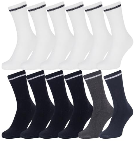 Iron Mountain IMSCK222 Mens Multipack Recycled Cotton Soft Touch Sports Socks (12 Pairs), Multicolor, One Size