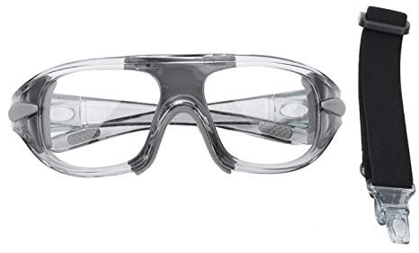 EVTSCAN Racquetball-Brille Sportbrille Anti-Schock-Basketball-PC-Objektiv-Schutzbrille für Fußball im Freien Fußball(Grau)