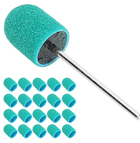 BORDSTRACT Set di punte per trapano per unghie, cappuccio per levigatura a blocchi, set di tappi per levigatura per lucidatura per lucidatura di nail art (10 x 15 mm)