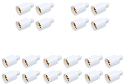Housoutil Adapter Für Glühbirnen 20 Stück G24D-Konvertierung Lampenkopf G24 Auf E27 Adapter Lampensockel Schalter Adapter Stecker Adapter E12-Fassung Lampenfassung Weiß [Metallmaterial]
