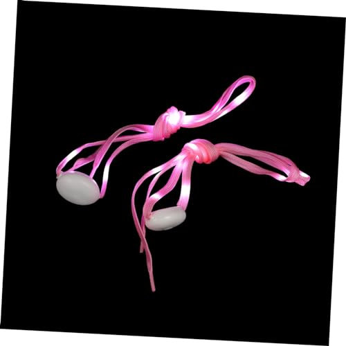 COSMEVIVI Cordones Luminosos Led De Nailon Unisex Para Zapatos Luces Intermitentes Para Deportes Nocturnos y Fiestas, Par Color Rosa, Diseño Resistente y Cómodo
