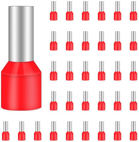 Lot de 100 embouts électriques, connecteurs électriques, embouts électriques à sertir ensemble, connecteurs à tête ronde mâles et femelles isolés, pour une connexion sécurisée à la pince (E10-12)
