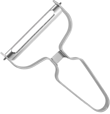 Edelstahl Sparschäler – Extra Breiter Kartoffelschäler für Gemüse und Obst – 14 x 9,3 x 1 cm – Rutschfester Griff – Ideal als Ersatz für WMF, Fackelmann und Victorinox