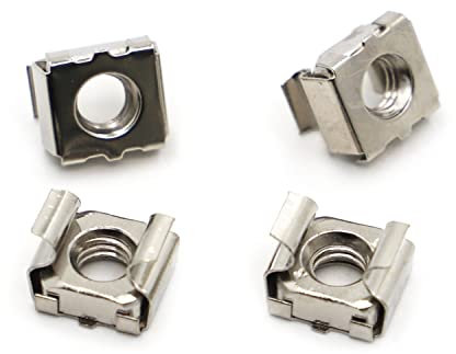 Tuercas enjauladas, tuercas flotantes, Casete de tuerca flotante de cuarteto de acero inoxidable 304 / / acero zincado en color, carcasa elástica, tuercas de jaula de tarjeta(Nickel Plated,M10 2pcs)