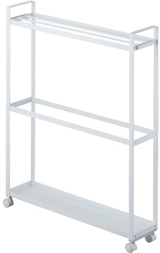 TOTIKI Toallero De Pie Soporte Independiente De La Toalla del Metal del Cuarto De Baño del Balanceo del Carro del Estante De Toalla con El Estante del Almacenamiento Soporte Toallas Baño(White)