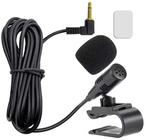 Verazquy Universal 3.5mm Car Microphone with Noise Reduction, HD Voice Lapel Mic for Crystal Clear Hands-Free Calls on Bluetooth Stereo GPS Systems Cable Plug and Play Radio DVD GPS