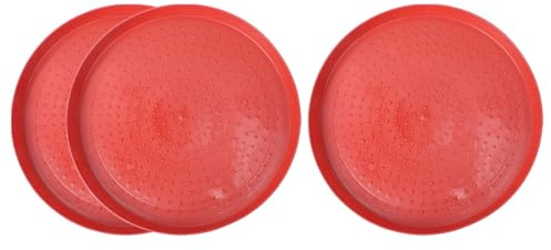 SHINEOFI 3pcs Plastic Chicken Feeding Plates Fodder Trays for Poultry Quail Goose Bantams Bright Color Anti-aging Replacement Feed Pads for Small Birds