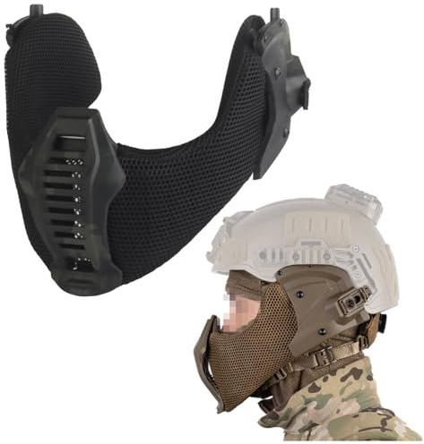 Taktisk Airsoft Halvmask I Nät Med Justerbart Skydd For Hjälm- Och Glasögonkompatibilitet(BCP)