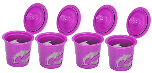 Refillable Reusable Coffee Capsules 100ML 4Pcs Food Grade PP Stainless Steel Coffee Filter Pods For Espresso Machines Compatible with