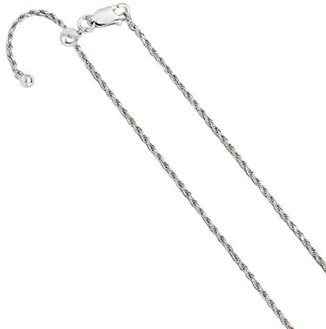 Tjejer tillbehör Sterling Silver 1,8 MM Justerbart rep Flätad Twist Chain för kvinnor- Slider Halsband i 3 färger Födelsedag