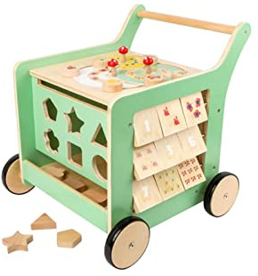 small foot Lauflernwagen Move it!, aus 100% FSC®-Zertifiziertem Holz, Motorikspielzeug und Lauflernhilfe, 10947
