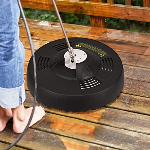 HOMGX Surface Cleaner, Rated Up to 3000 PSI Universal 16-Inch Floor Cleaning Tray, Pressure Washer Surface Cleaner Attachment, 1450RPM, Black