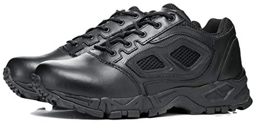 Wygwlg Botas de Senderismo tácticas Militares para Hombres Zapatos de Trabajo de Fuerza Transpirable policial Botas de Combate de Todo Terreno para Primavera otoño,Black-41