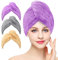 Laicky 3 Pack Microfiber Hair Drying Towel Wrap Super Absorbent Twist Turban Fast Dry Hair Caps with Buttons Bath Loop Fasten Salon Dry Hair Hat (Gray Khaki Purple)
