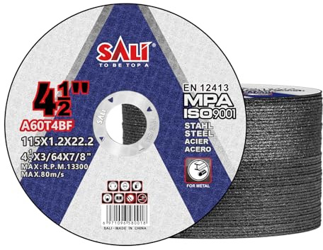SALI 50 Pack Cut Off Wheel 4 1/2 Inch Cutting Wheels 4-1/2 x 3/64 x 7/8 for Metal & Stainless Steel, Angle Grinder Cutting Wheel,Cutting Discs with Aggressive Cutting