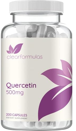 High Strength Quercetin 500mg Capsules - Quercetin Dihydrate Potent Flavonoid Antioxidant and Nutraceutical for Heart and Immune Support - Vegan Friendly - Made in a cGMP US Lab (200 Servings)