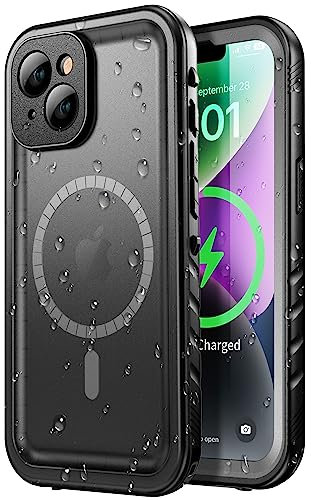 SPORTLINK für iPhone 14 Wasserdicht Hülle - 360 Grad Outdoor Schutzhülle kameraschutz Displayschutz[ mit MagSafe][IP68 Waterproof] [6FT Stoßfeste Hard Case ] Magnetisch handyhülle Schwarz 6,1