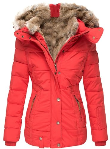 Chaqueta de invierno delgada y cálida con capucha para mujer, cálida y ligera, abrigo de plumón grueso, chaqueta acolchada para exteriores