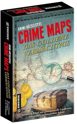 GMEINER Crime Maps - Das goldene Vermächtnis Krimi-Kartenspiel für 1 bis 4 Spieler ab 14 Jahren