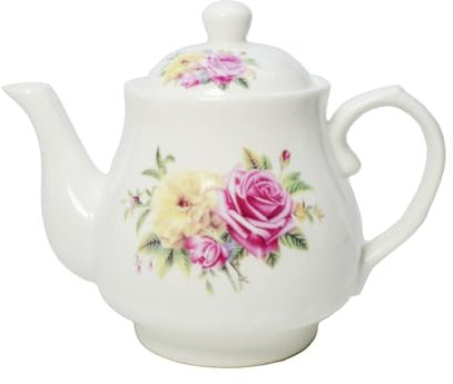 Teiera in porcellana in stile europeo, bollitore in ceramica vintage per caffè e tè (400 ml)