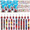 LHYQDM 42 Pezzi Bambini Feste Bomboniere, Giocattolo Compleanno Bambini,10 Tatuaggi Temporanei ,10 Portachiavi, 10 Sacchetti Regalo, 12 Braccialetti Slap, Regali per Feste di Compleanno