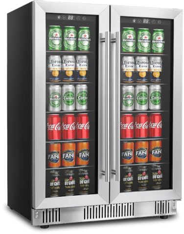 Erivess 24 Wine and Beverage Refrigerator Cooler Dual Zone with Glass Door