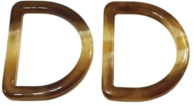 Rund halsduk i harts, Resinhalsduk T-shirt Spännringar Ingen Horisontell Stång Flerfärgad Flera Storlekar 10-pack(Brown D Buckle 10pcs,Inner 40mm)