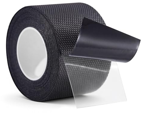 I-EASYDWW Rubber Grip Tape, Non-Abrasive Anti-Slip Tape, Strong Adhesive Waterproof Grip Tape for Handles, Tools & Equipment, Flexible Easy Cut, 5 cm x 5 m, Black