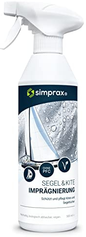 simprax® Segel & Kite Imprägnierung - Süß- und salzwasserfestes Imprägnierspray für Segeltücher und Kites - UV-stabil - 500ml