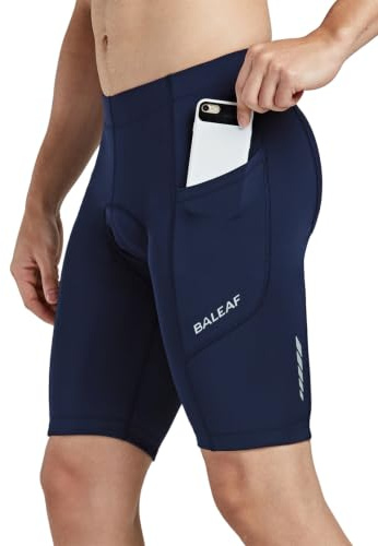 baleaf Pantalones cortos acolchados para hombre para ciclismo, ciclismo de carretera, montar en bicicleta, ropa de ciclismo con bolsillos UPF 50+ accesorios MTB mallas