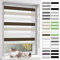 BelleMax Doppelrollo Klemmfix ohne Bohren & mit Bohren, 45x120cm(BxH), Weiß Creme Braun, Duo Rollo, Sonnenschutz lichtdurchlässig Blickdicht, Klemmrollo Fensterrollo, Rollos für Fenster und Tür