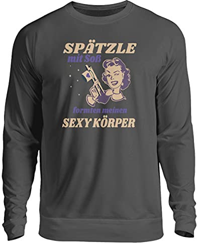 Spätzle avec sauce – Proverbes souabes – Cadeaux de souabe – Pull unisexe, Gris, XXL