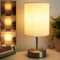 HSLighting Bedside Lamps, Touch Control Table Lamp 3-Way Brightness Dimmable Small Lamp with Metal Base LED Desk Lamp Minimalist Nightstand for Christmas Xmas Bedroom Living Room Gift Decor