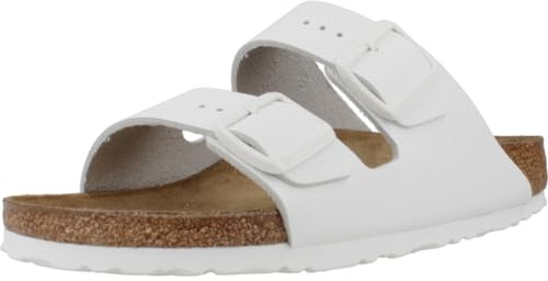 Birkenstock Damen Sandale Arizona Naturleder schmal Weiss 38