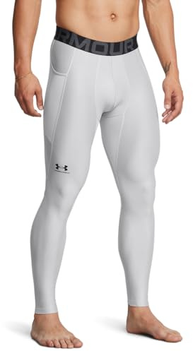 Under Armour Men's HeatGear Armour Leggings, (011) Mod Gray / / Black, Small