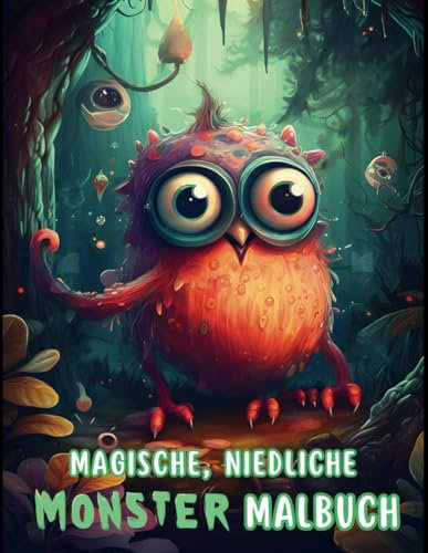 Magische, niedliche Monster Malbuch: Das Ausmalbuch für Erwachsene und Kinder | Schrecklich gute Entspannung und Stressabbau mit Fantasie
