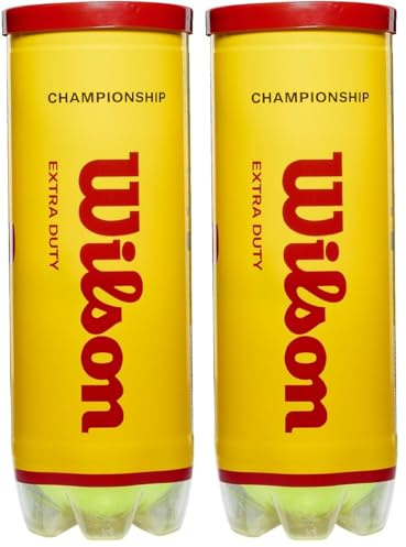 WILSON Balles de Tennis, Champ Extra Duty, Boîte de 3, pour Tous Les Revêtements, Jaune, WRT100101 (Lot de 2)