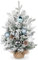 Oairse Small Christmas Tree 60cm Mini Christmas Tree with Giltter Christmas Baubles, Giltter Berries, Big Pine Cone and Snow Flocked Branches for Christmas Decorations New Year Table Centerpieces