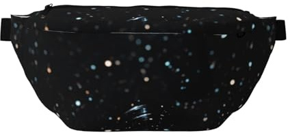Sac banane noir à paillettes pour homme et femme, sac banane réglable, sac banane de voyage, sac à bandoulière pour sport, course à pied, randonnée, Noir , Taille unique, Sac à dos de