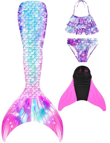 shepretty 2025 Fisch Tail Mädchen Monoflosse mit Bikini Sommer Cosplay Fisch zum,FenM39-120