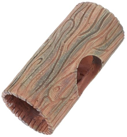 HEMOTON Grotta in Resina Per Rettili e Paguri Rifugio Decorativo Per Acquari Nascondiglio Per Gecchi Maculati e Draghi Barbuti Accessori Per Terrari Tronchi Cavi