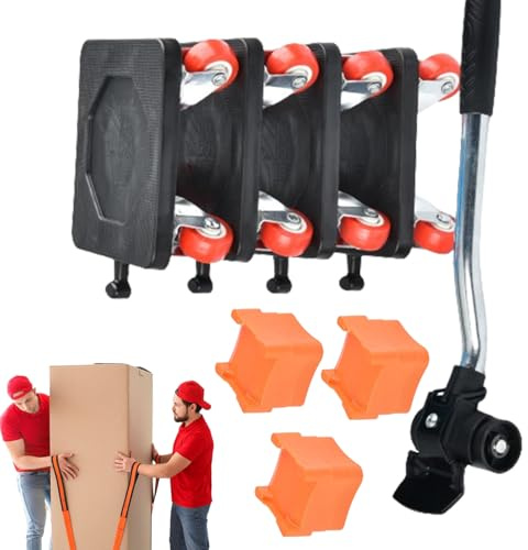 Déménagement de meubles avec roues – Ensemble élévateur de meubles lourds | Kit de chariots de roulettes, dessous de verre, outils de levage pour réfrigérateur, canapé, armoire