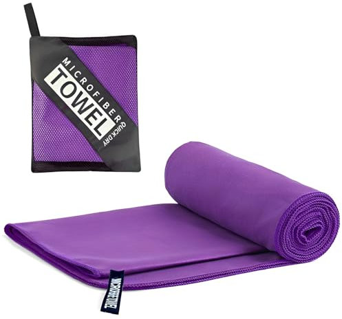 LushOrchidVale Microfibre Towel - Quick dry Lightweight Absorbent Travel Towel,Beach Towel Perfect for Sports Beach Gym Swimming,Cycling,Yoga, Camping,Hiking (Deep purple, 40x80cm)