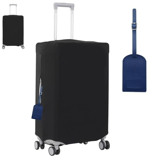 Funda protectora elástica para maleta, maleta de viaje, funda protectora con 1 etiqueta de equipaje, funda lavable para maleta, (M)