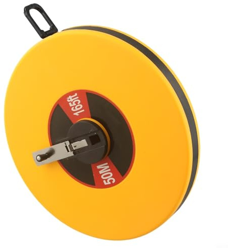babominimer Mètre ruban en fibre de verre de 10 à 100 m pour la construction – Règle métrique double face, design circulaire durable, léger avec prise en main ergonomique, convient pour l'arpentage