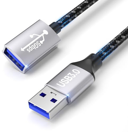 Cavo di prolunga USB 3.0 0.5M,5Gbps Cavo di prolunga USB A ad A Cavo di prolunga USB per chiavetta USB,lettore schede,tastiera,scanner,stampante,mouse,fotocamera,cuffie,hub USB,stampante,webcam,PS5/4