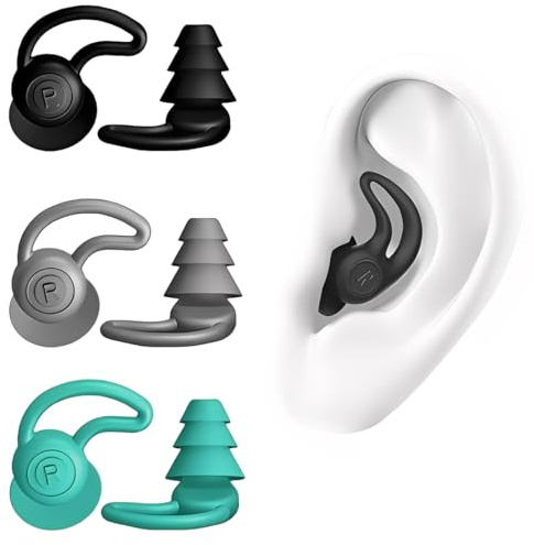 3 Paires Bouchon Oreille Piscine, Bouchons d'oreilles de Natation en Silicone Réutilisables et Imperméables pour le surf et autres sports nautiques