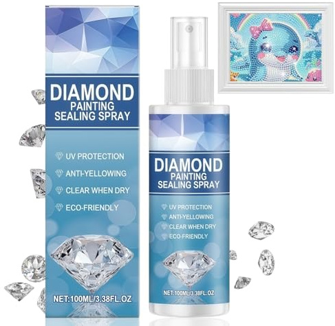 Diamond Art Sealer Spray, Diamond Art Glue & Sealant for Diamond Painting, Quick-Drying & Multi-Coat Ready, Long-Lasting Color Lock, Stain Resistant Diamond Painting Accessories, Convenient to Use