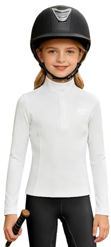 Raenseen Bambini Tshirt Bambina Top Camicie Equitazione Maglietta Anni Elegante Tshirt Nera Maniche Lunghe Giacca per Allenamento Yoga